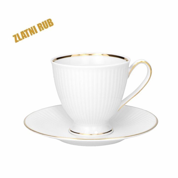 ŠALICE ZA KAVU PORCULAN 6/1 250 mL DALIA - ZLATNI RUB