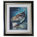 SLIKA ZA ZID UOKVIRENA - RIBARSKI ČAMAC 34x39