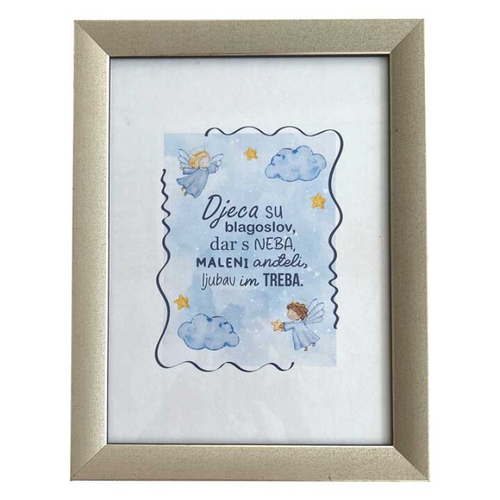 OKVIR DRVENI SA PRIGODNIM NATPISOM DJECA SU BLAGOSLOV....