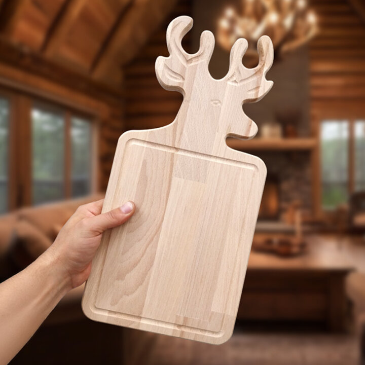 DASKA ZA POSLUŽIVANJE DRVENA JELEN 40 cm