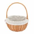 PLETENA KOŠARA NATUR S DRŠKOM I PLATNOM 30x16x37 cm