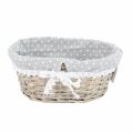 KOŠARICA PLETENA OVALNA ISPRANO SIVA S PLATNOM 25x17x10 cm