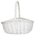 KOŠARA PLETENA BIJELA S DRŠKOM ZA POKLONE 45x35x15/20 cm
