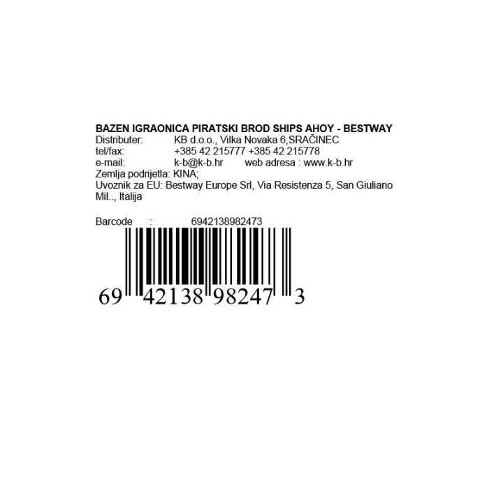 BAZEN IGRAONICA PIRATSKI BROD SHIPS AHOY - BESTWAY