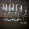 ČAŠE STAKLENE AMBER GOLDEN TOUCH NA STALKU - ZLATNA LINIJA 6/1 295 mL