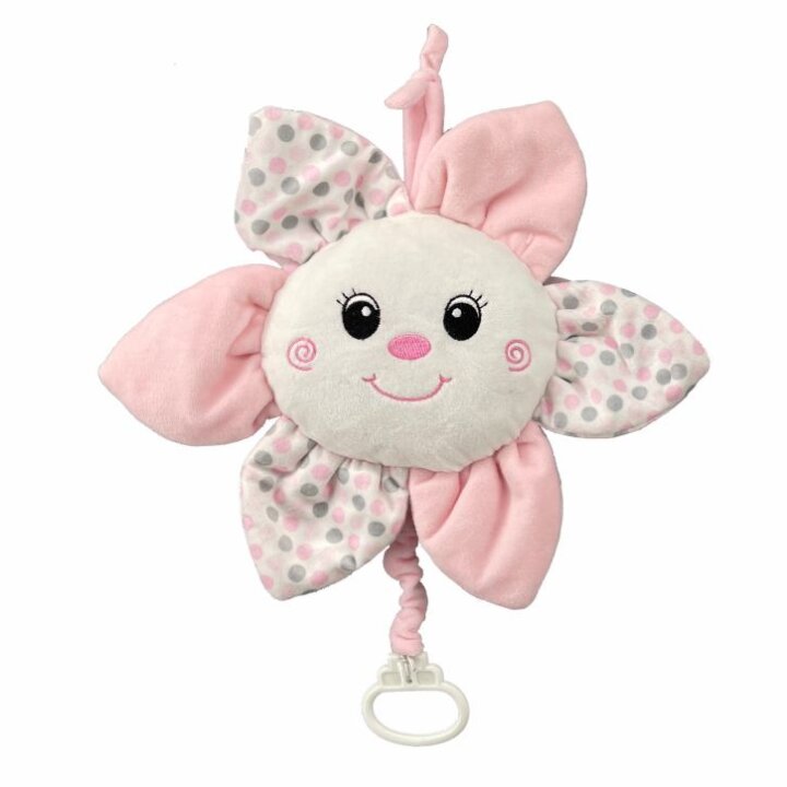 CVIJETIĆ PLIŠANI MUZIČKI ZA BEBE 19 cm - ROZI / PLAVI