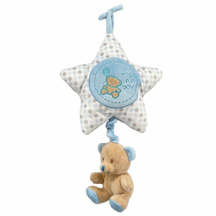 MEDO PLIŠANA SA ZVIJEZDOM MUZIČKI 31,5 cm - ROZI / PLAVI