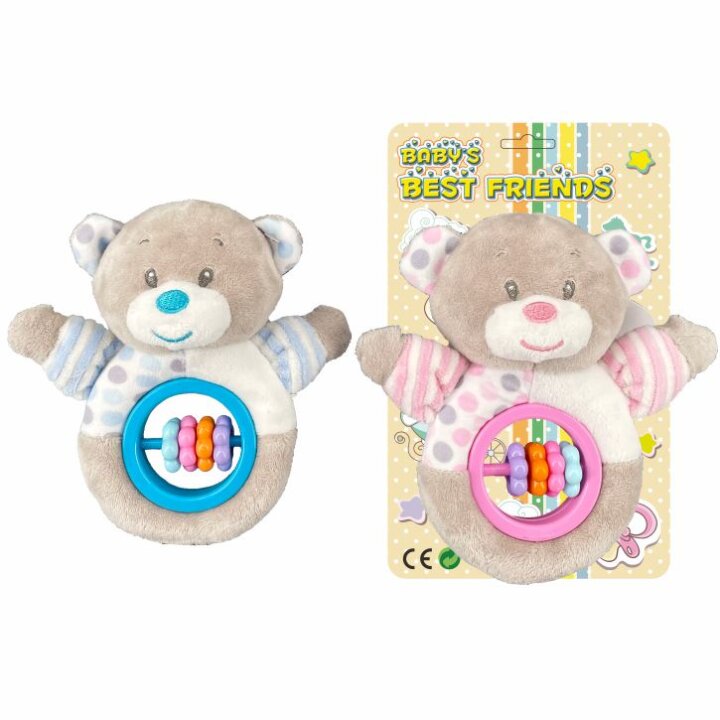 ZVEČKA MEDO PLIŠANI 14 cm - ROZI / PLAVI