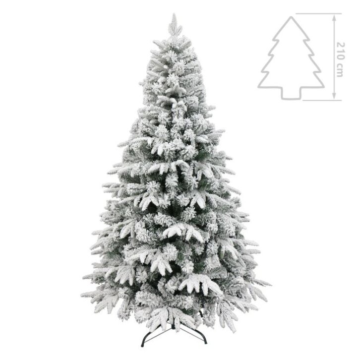 BOŽIĆNO DRVCE FROSTY SA SNIJEGOM I METALNIM STALKOM 210 cm