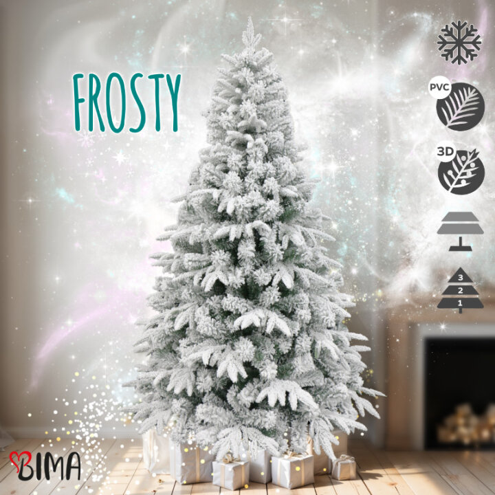 BOŽIĆNO DRVCE FROSTY SA SNIJEGOM I METALNIM STALKOM 180 cm