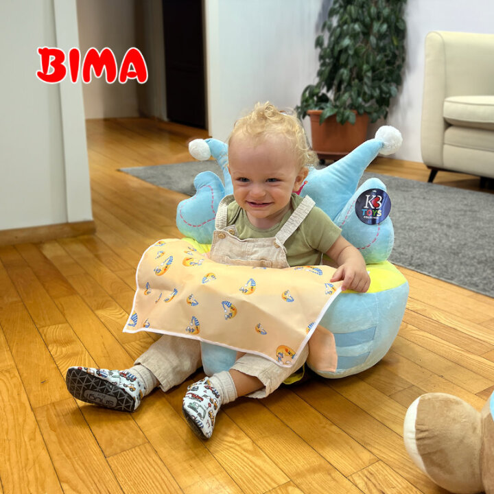 DJEČJA FOTELJA ZA BEBE PLIŠANA KRUNA PLAVA 45x50x45 cm