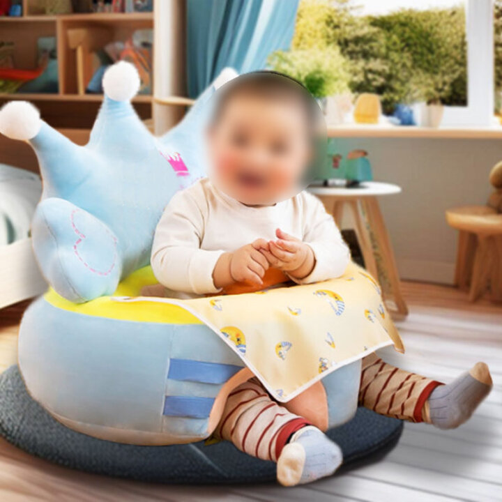 DJEČJA FOTELJA ZA BEBE PLIŠANA KRUNA PLAVA 45x50x45 cm