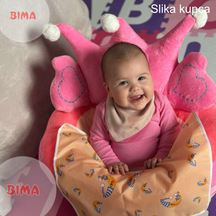 FOTELJA ZA BEBE PLIŠANA KRUNA ROZA 45x50x45 cm