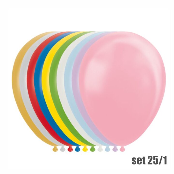 BALONI FIESTA 25/1 METALIK / BISERNI SORT BOJE 30 cm
