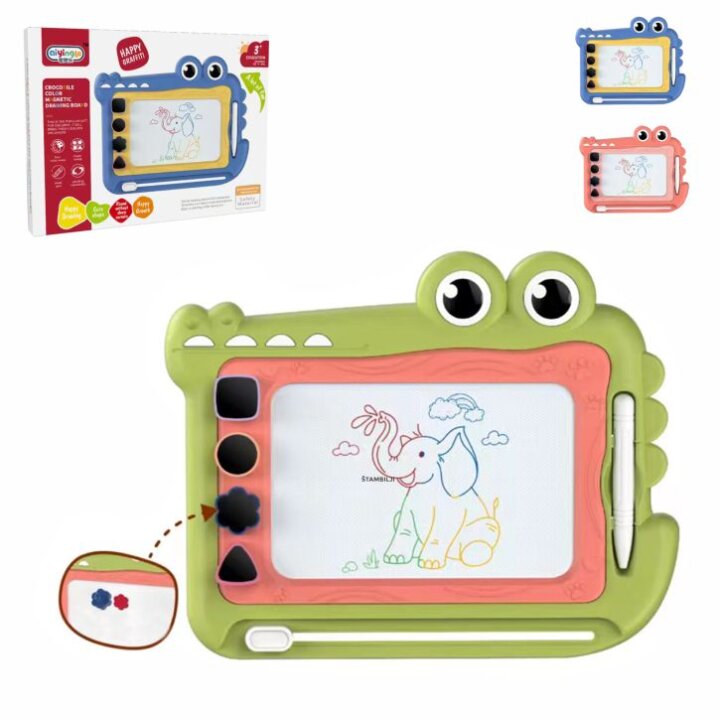 PLOČA PIŠI-BRIŠI MAGNETNA KROKODIL 29,5x23,5x2,7 cm U KUTIJI - SORT