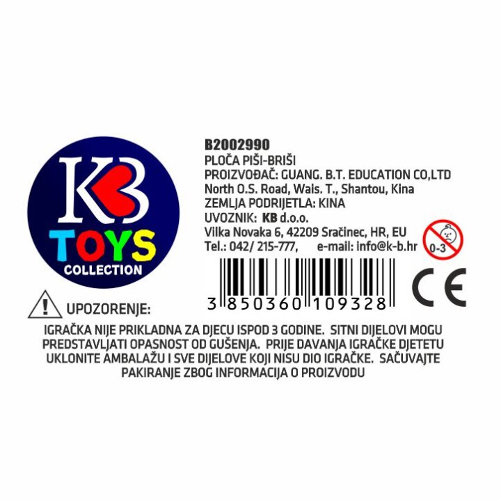 PLOČA PIŠI-BRIŠI MAGNETNA KROKODIL 29,5x23,5x2,7 cm U KUTIJI - SORT