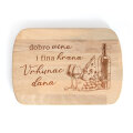 DASKA DRVENA GRAVIRANA  Dobro vino, fina hrana 28 x 20 cm