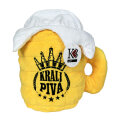 JASTUK DEKORATIVNI KRIGLA PIVE PLIŠ S NATPISOM 40 cm - KRALJ PIVE