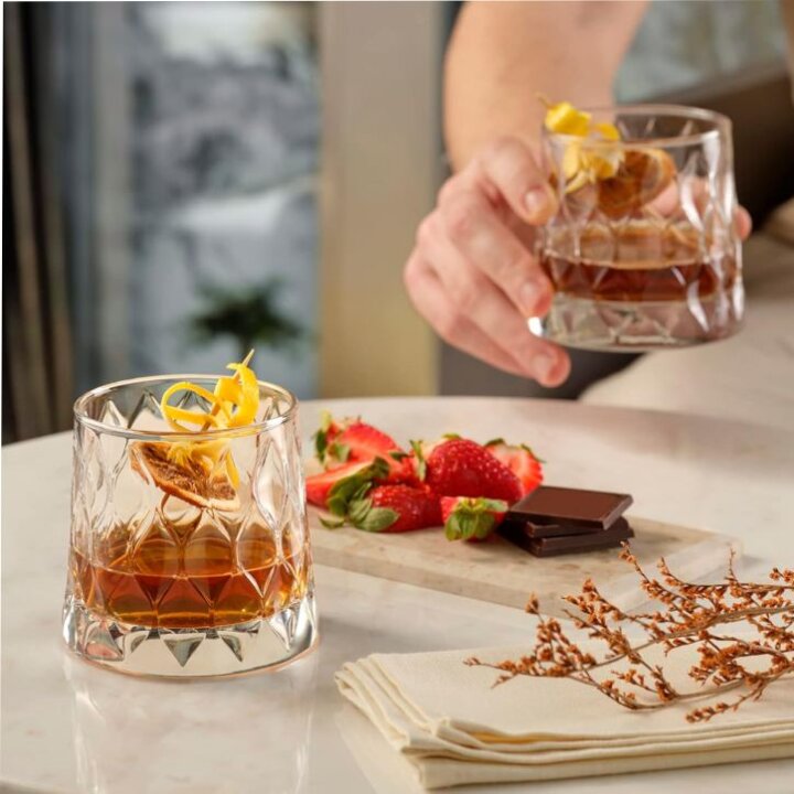 ČAŠE LEAFY WHISKEY STAKLENE 4/1 - 300 mL
