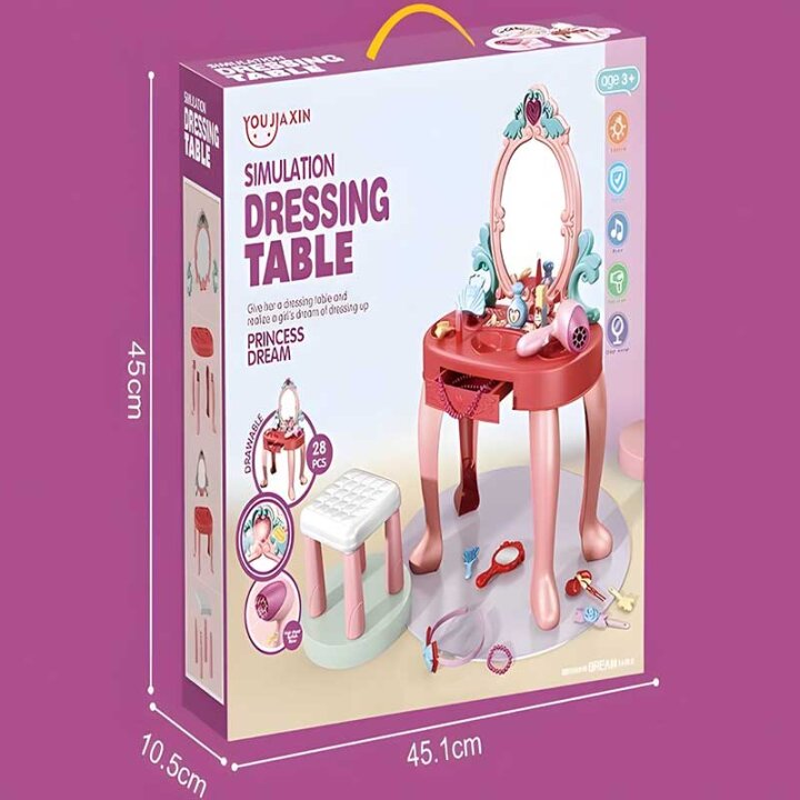 KOZMETIČKI STOLIĆ DJEČJI S PRIBOROM 75 cm SA SVJETLOM I ZVUKOM