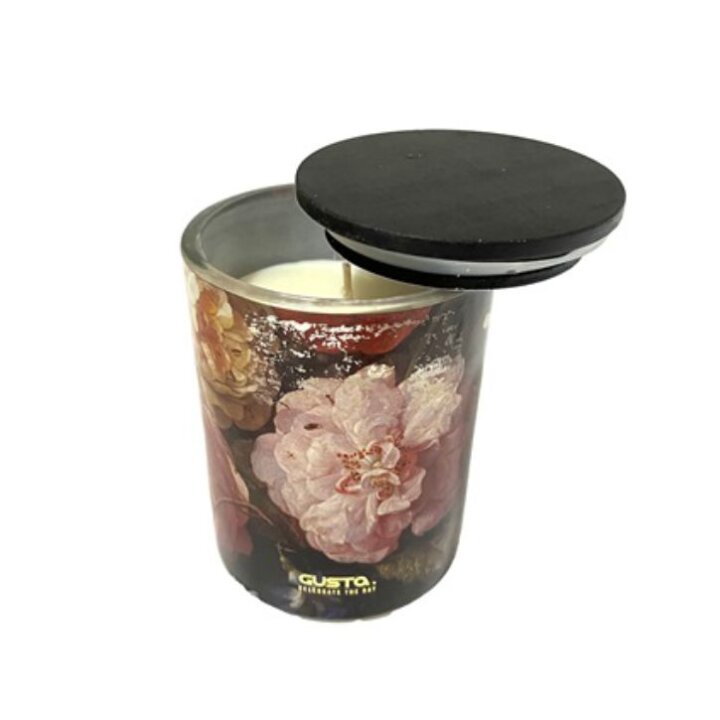 SVIJEĆA MIRISNA U STAKLENOM SVIJEĆNJAKU S POKLOPCEM - CVJETNI MIRIS