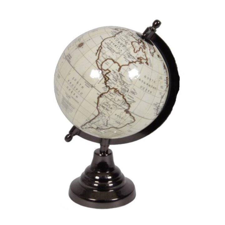 GLOBUS NA METALNOM STALKU BIJELO-SMEĐI 28x15 cm
