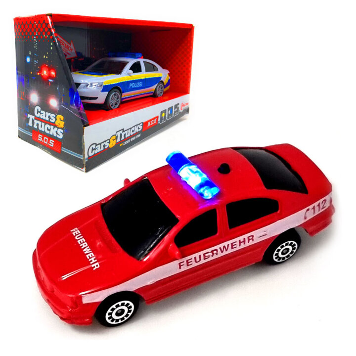 AUTIĆ POLICIJSKI / VATROGASNI SA SVJETLOM I ZVUKOM U KUTIJI 16x6x6 cm