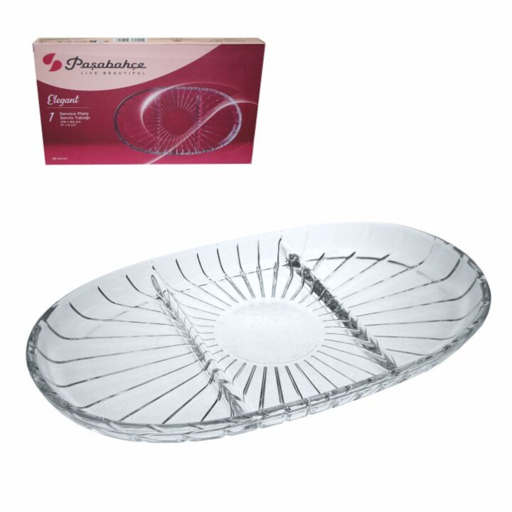 TANJUR STAKLENI ELEGANT S PREGRADAMA OVALNI 16,3x27,8 cm