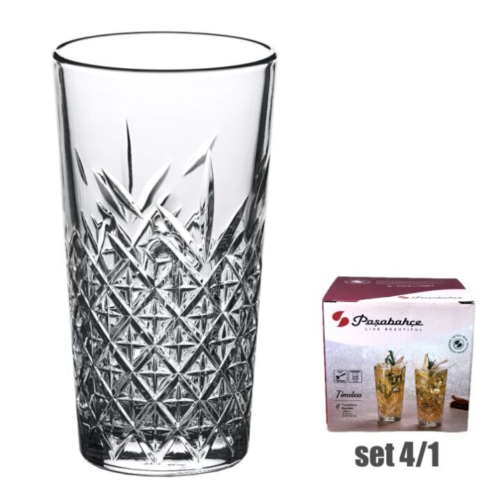 ČAŠE TIMELESS VISOKE STAKLENE 4/1 360  mL
