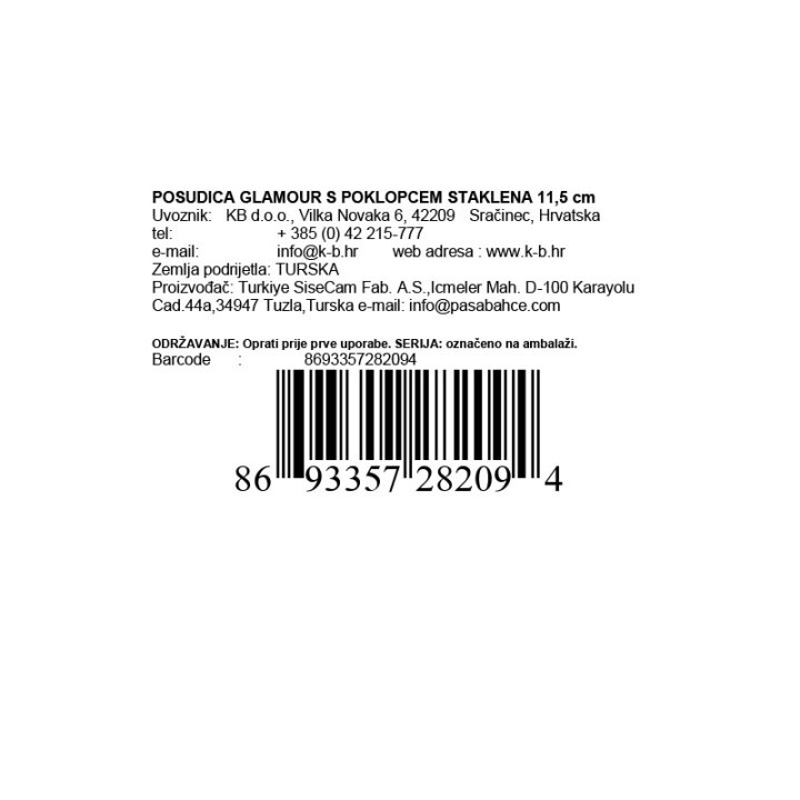 POSUDICA GLAMOUR S POKLOPCEM STAKLENA 11,5 cm