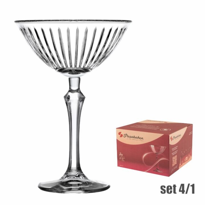 ČAŠE JOY MARTINI NA STALKU STAKLENE 4/1 200 mL