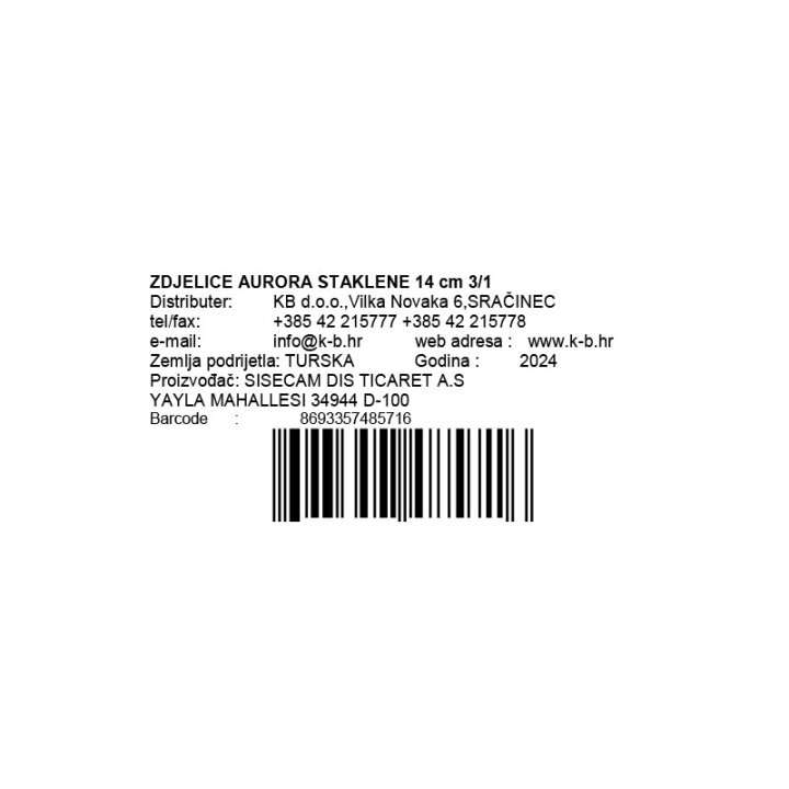 ZDJELICE AURORA STAKLENE 14 cm 3/1