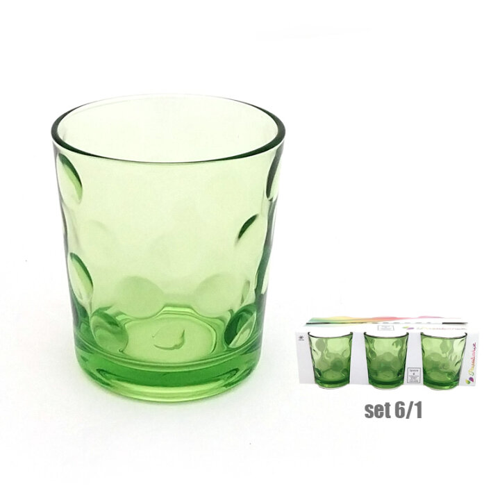 ČAŠE STAKLENE SPACE ZELENE 6/1 240 mL