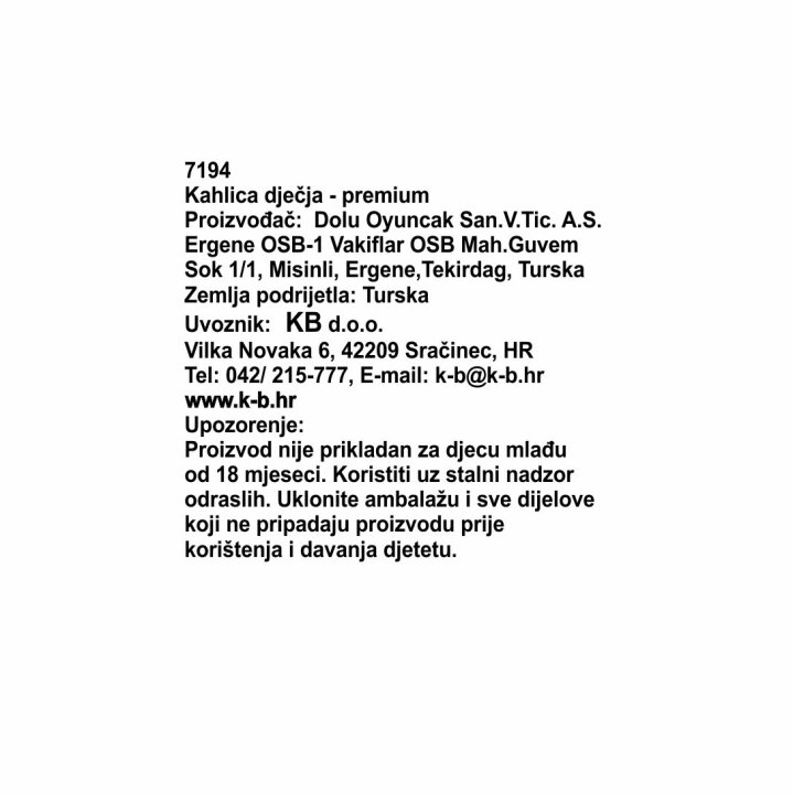 KAHLICA DJEČJA PREMIUM 19,5x33,5x34,5 cm