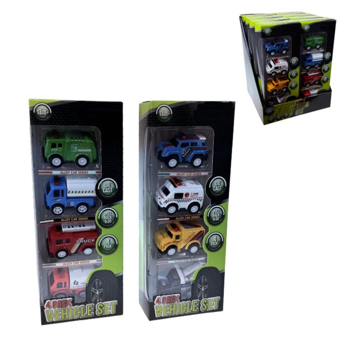 AUTIĆI SET 4/1 U KUTIJI 24x9 CM - AUTIĆ 5 CM