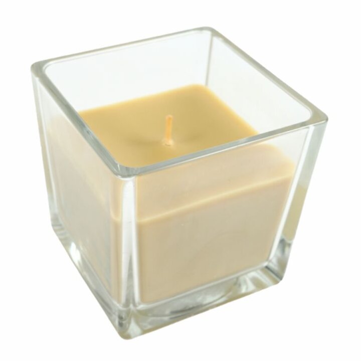 SVIJEĆA MIRISNA U STAKLENOM SVIJEĆNJAKU ČETVRTASTOM 8 CM SVIJETLO SMEĐA 160 g