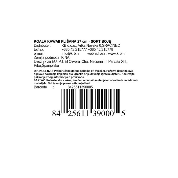 KOALA KAWAII PLIŠANA 27 cm - SORT BOJE