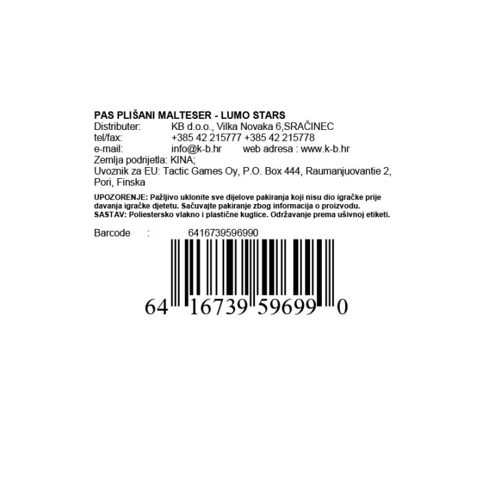 PAS PLIŠANI MALTESER - LUMO STARS