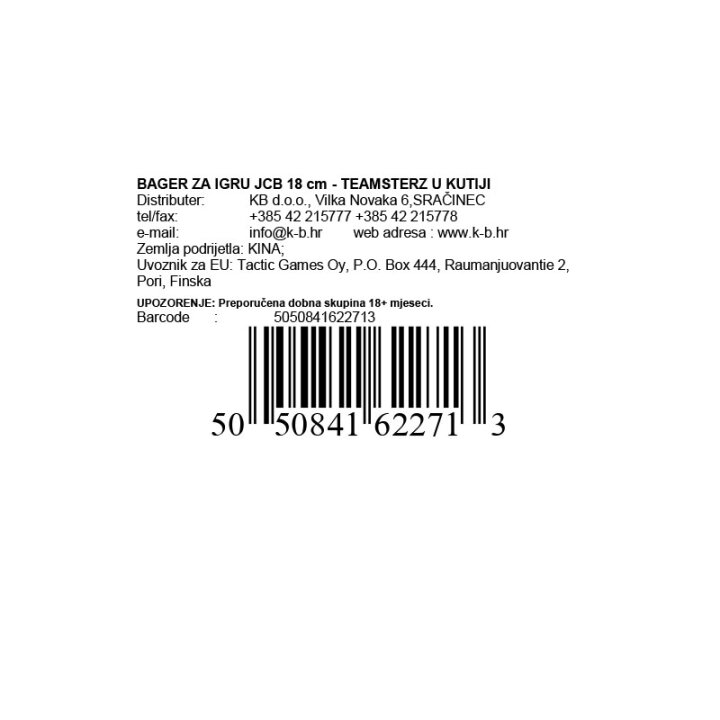 BAGER ZA IGRU JCB 18 cm - TEAMSTERZ U KUTIJI