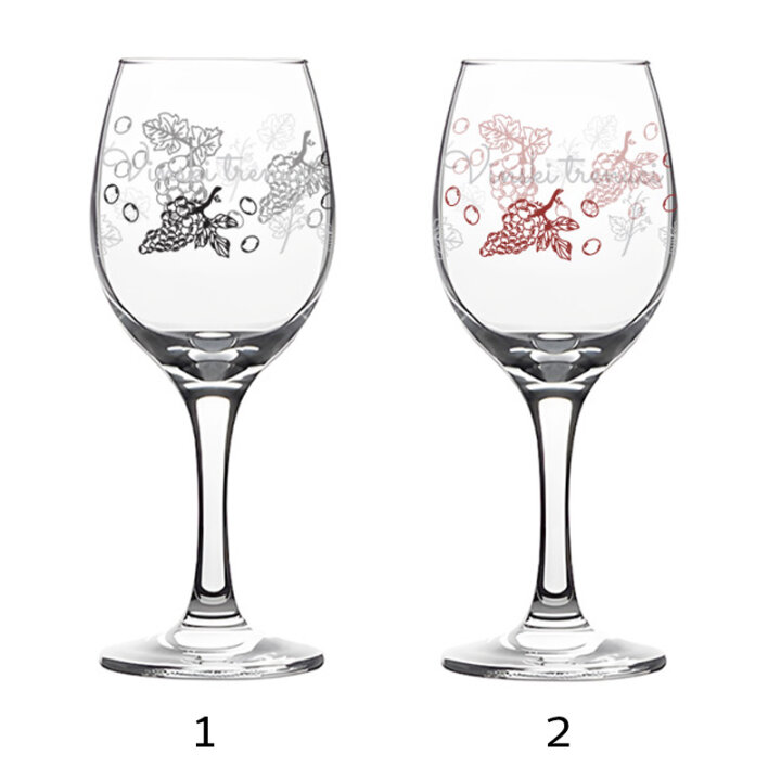 ČAŠA ZA VINO S TISKOM 370 ml sort boje