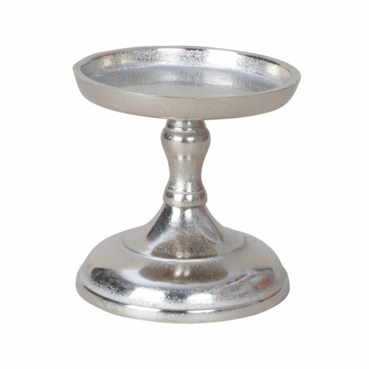 SVIJEĆNJAK ZA JEDNU SVIJEĆU METALNI - SREBRNA BOJA 11 cm