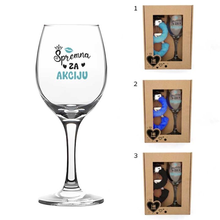ČAŠA ZA VINO S LISICAMA I TISKOM 