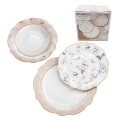 SERVIS ZA JELO 18 DIJELNI NEW BONE ELEGANZA DEKORIRANI - VALOVITI RUB