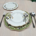 SERVIS ZA JELO 18 DIJELNI NEW BONE FLORA LUX DEKORIRANI - VALOVITI RUB