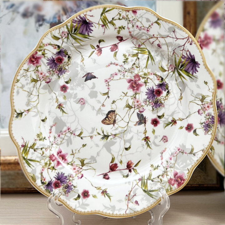 SET ZA KOLAČE 7 DIJELNI NEW BONE JARDIN DEKORIRANI - VALOVITI RUB