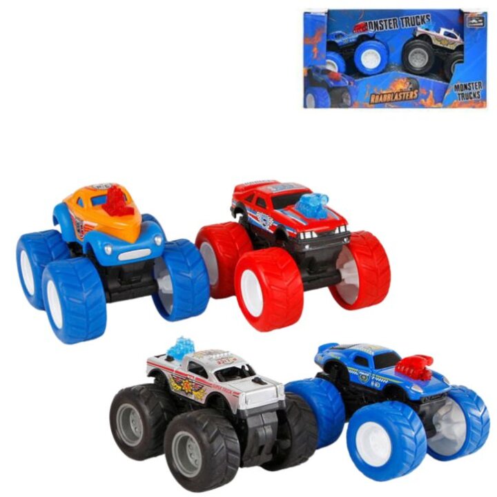 AUTIĆI MONSTER TRUCK 8 cm NA POTEZ 2/1 U KUTIJI - ROADBLASTERS SORT