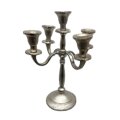 SVIJEĆNJAK ZA 5 SVIJEĆA 28 cm - ALUMINIJ SREBRNA BOJA
