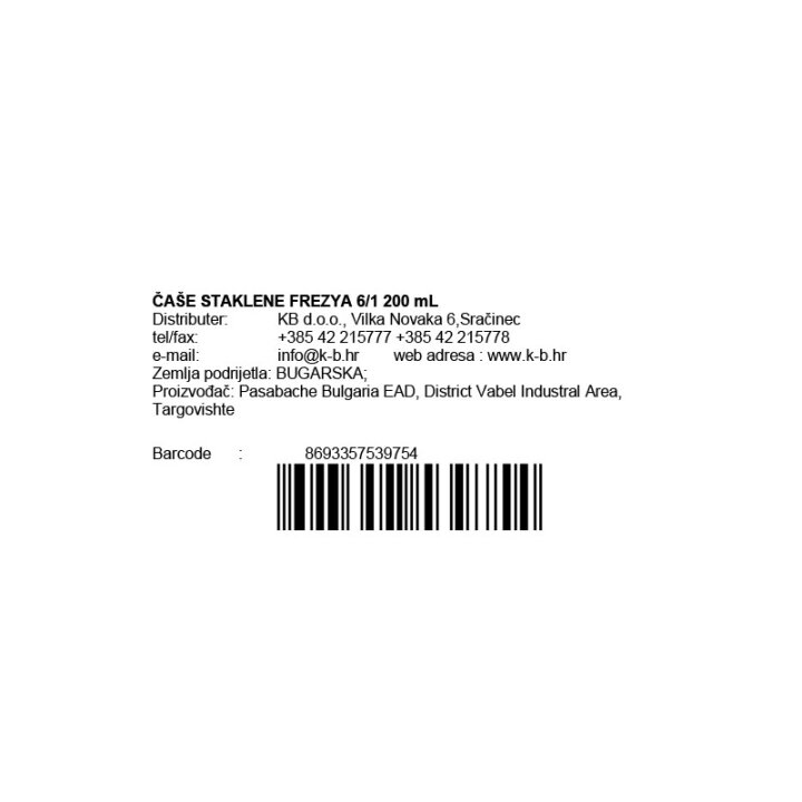 ČAŠE STAKLENE FREZYA 6/1 200 mL