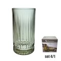 ČAŠE STAKLENE ELYSIA VISOKE 4/1 435 mL - SVIJETLO ZELENE