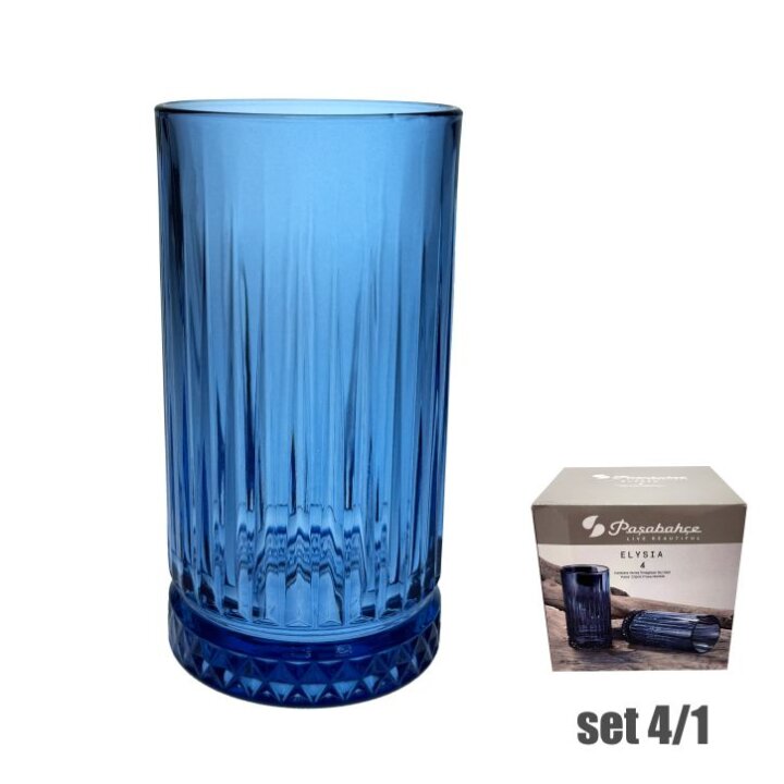 ČAŠE STAKLENE ELYSIA VISOKE 4/1 450 mL - PLAVE